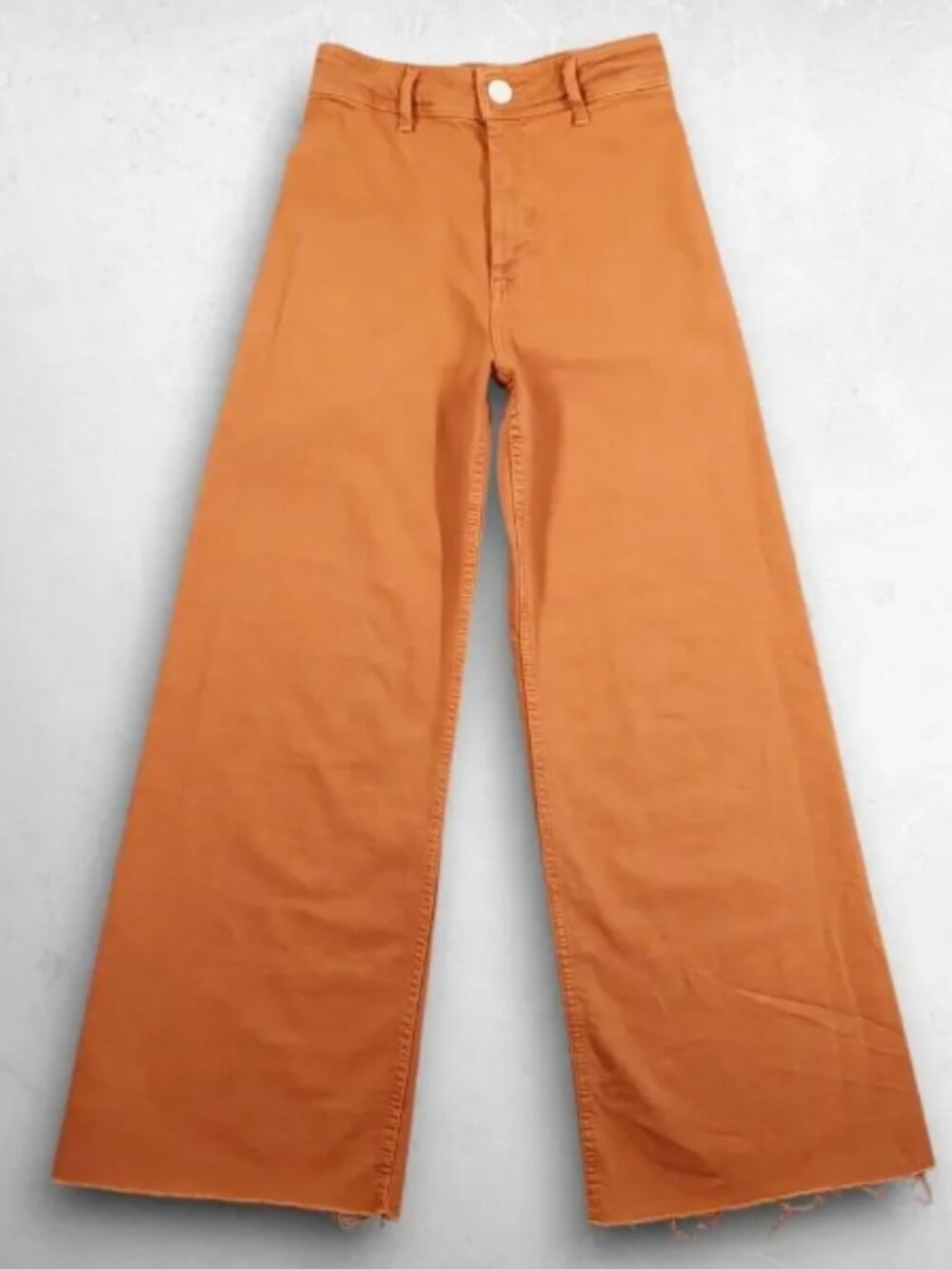 Zara The Marine Straight Wide Leg Jeans Orange Size 4